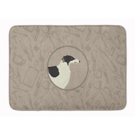 Carolines Treasures Borzoi in the Kitchen Machine Washable Memory Foam Mat CK2171RUG